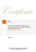 Preventing Spread of Infection certificate